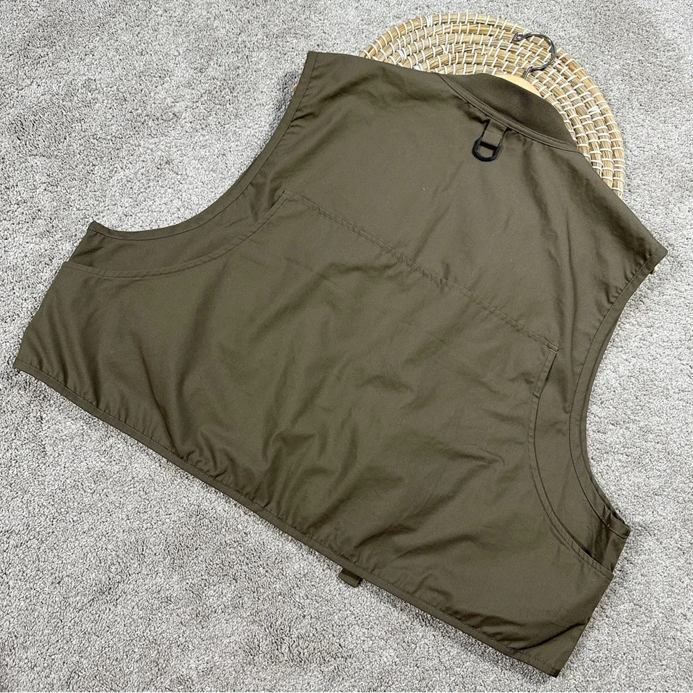 Orvis Men’s Vtg Multi Pockets Vest Outdoor Fishing Pack Tactical Cargo Green L